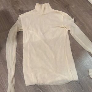 Free people Sheer Long Sleeve Mock Neck Top - Cream